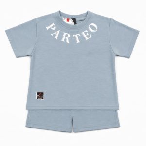 Light grey-blue kids' PARTEO T-shirt and shorts set